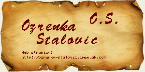 Ozrenka Stalović vizit kartica